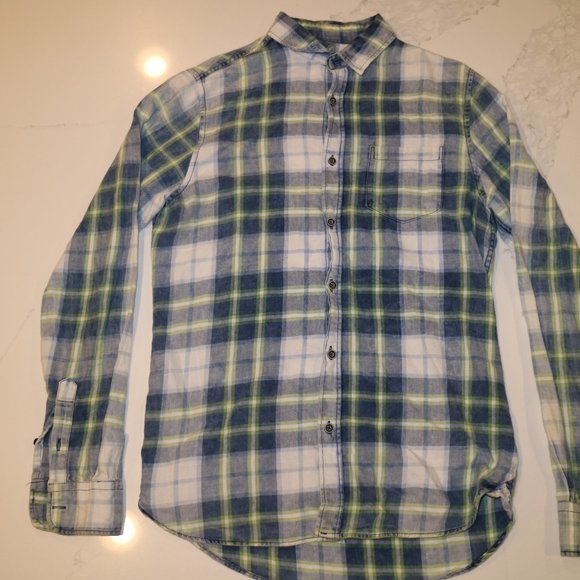 blue/ white plaid Abercrombie and Fitch - Picture 2 of 3